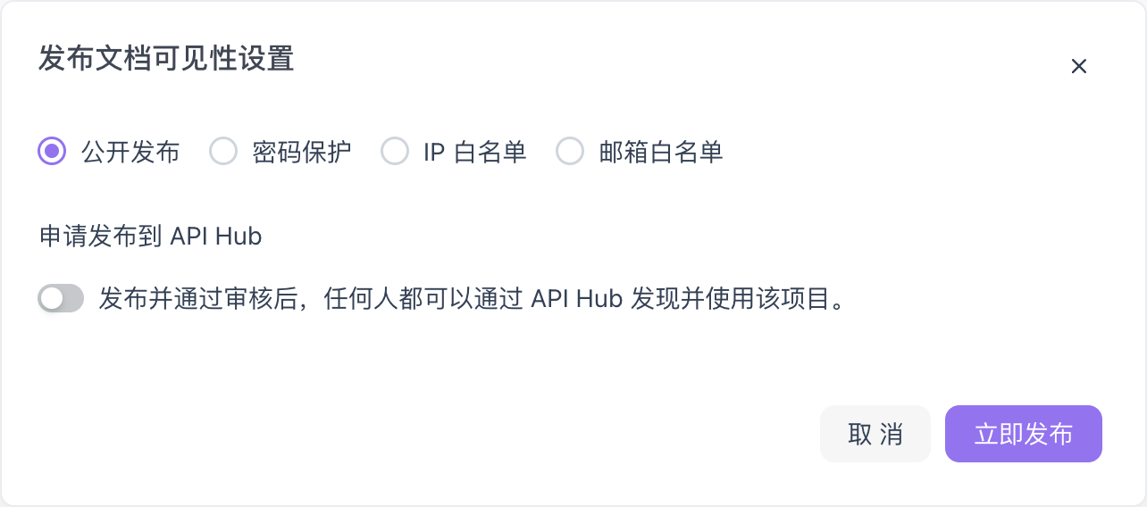 文档站可见性设置